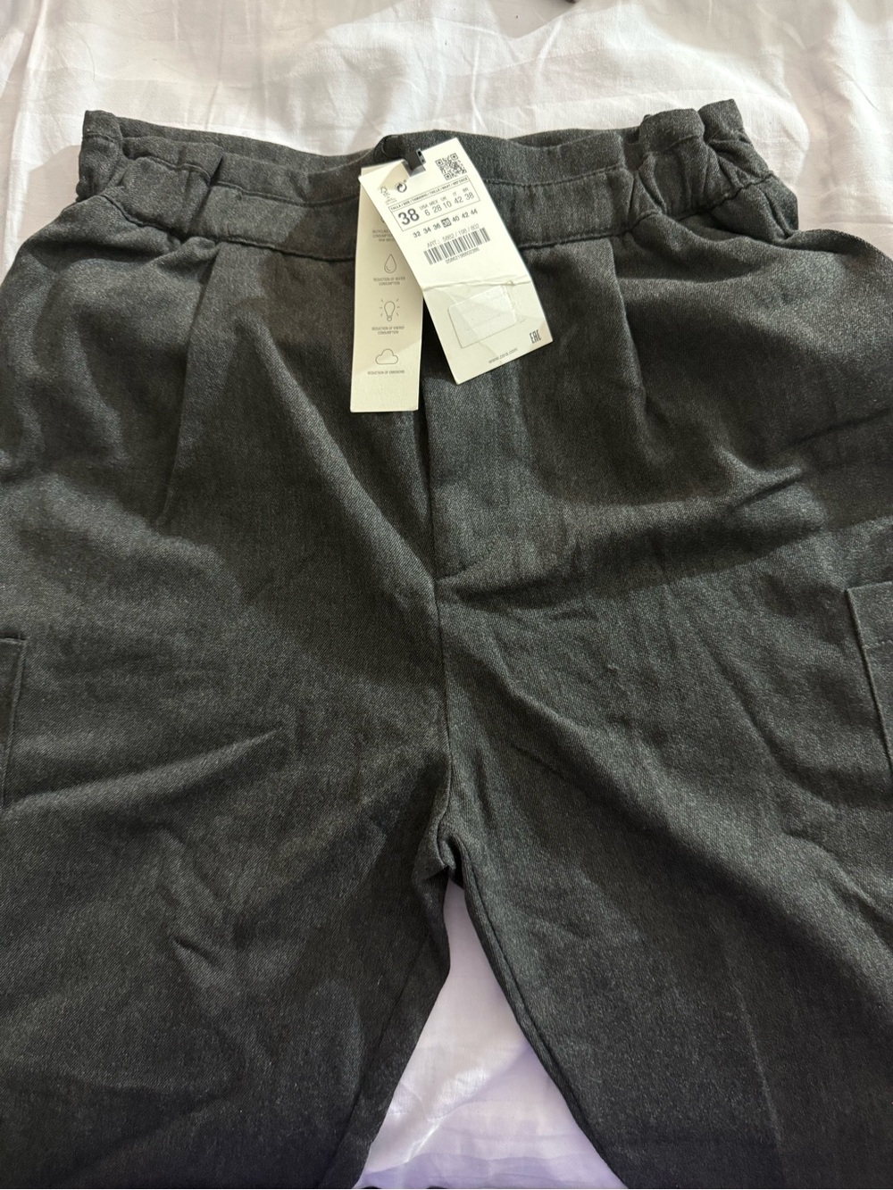 Zara Charcoal Gray Pleated Waist Trousers